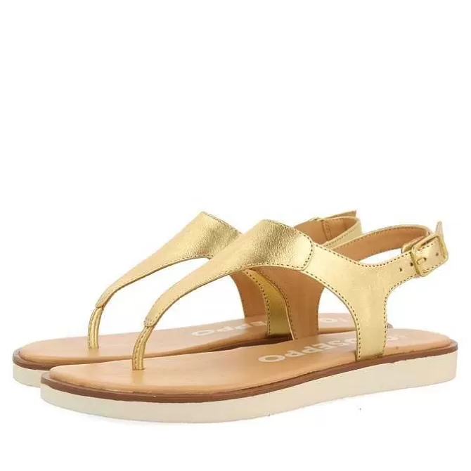 Sandalias Planas<Gioseppo Sandalias De Piel Dorada Para Mujer Fierze