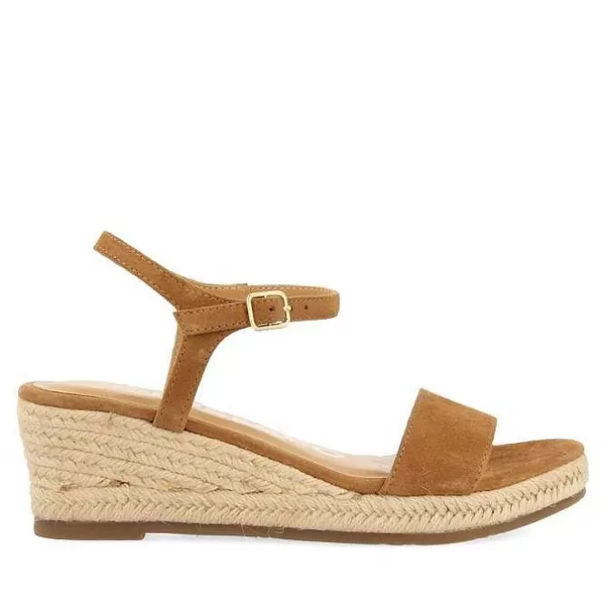 Sandalias Cuña<Gioseppo Sandalias De Piel En Color Cuero Con Cuña De Yute Para Mujer Xarre