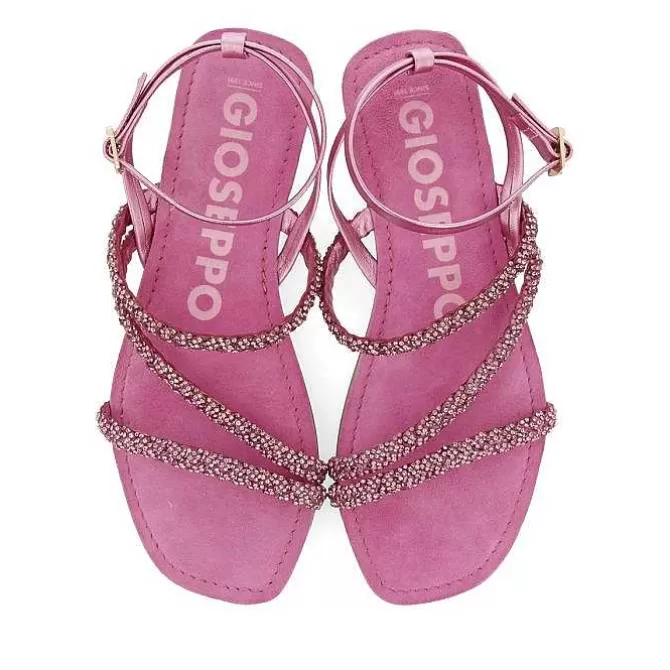 Sandalias Planas<Gioseppo Sandalias De Piel Fucsia Con Adornos Para Mujer Sorlingas