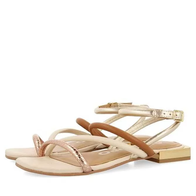 Sandalias Planas<Gioseppo Sandalias De Piel Multicolor Con Metalicos Para Mujer Latah