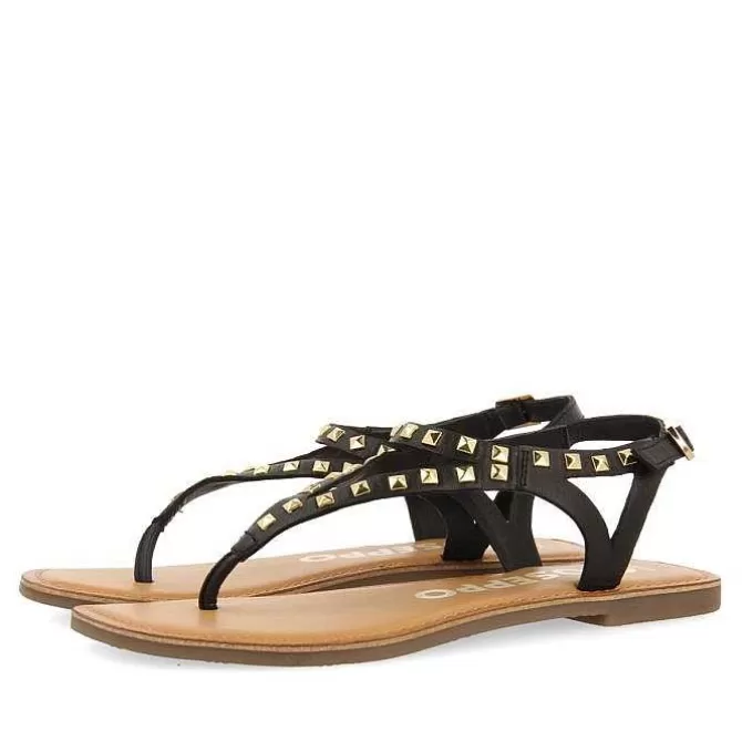 Sandalias Planas<Gioseppo Sandalias De Piel Negras Con Tachuelas Para Mujer Trilby