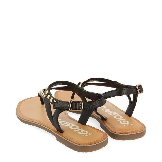 Sandalias Planas<Gioseppo Sandalias De Piel Negras Con Tachuelas Para Mujer Trilby