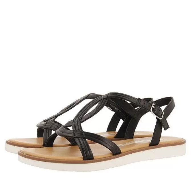 Sandalias Planas<Gioseppo Sandalias De Piel Negras Con Tirantes Para Mujer En Cornualles
