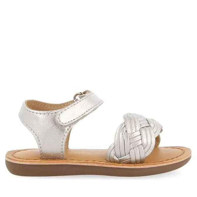 Bebe | Sandalias Bebe Nina<Gioseppo Sandalias De Piel Plata Con Trenzado Y Cierre Ajustable Para Bebe Flushe