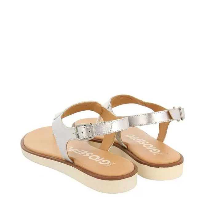 Sandalias Planas<Gioseppo Sandalias De Piel Plata Para Mujer Fierze