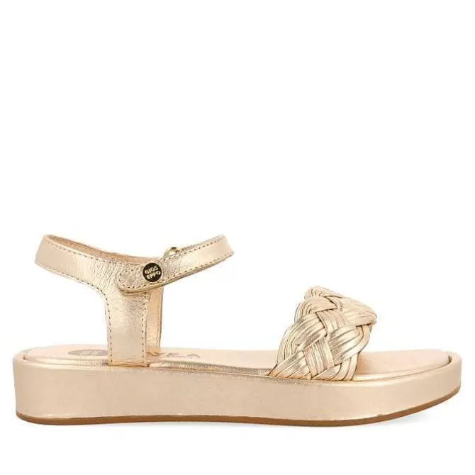 Niñas | Sandalias<Gioseppo Sandalias De Piel Rosa Dorada Con Trenzado Y Suela Voluminosa Para Nina Y Nino Shanico