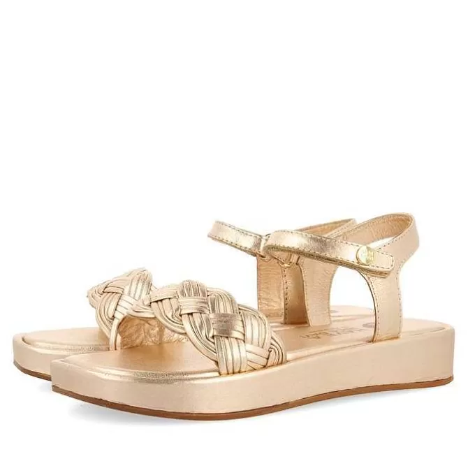 Niñas | Sandalias<Gioseppo Sandalias De Piel Rosa Dorada Con Trenzado Y Suela Voluminosa Para Nina Y Nino Shanico