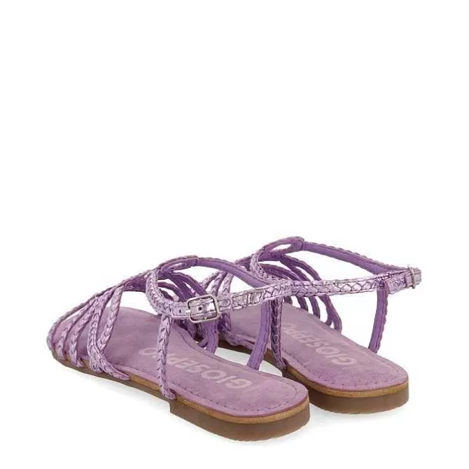 Sandalias Planas<Gioseppo Sandalias De Piel Trenzada Lavanda Para Mujer Yakima
