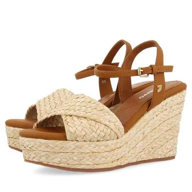 Sandalias Cuña<Gioseppo Sandalias De Rafia Con Cuña Y Plataforma Color Natural Para Mujer Allkaj