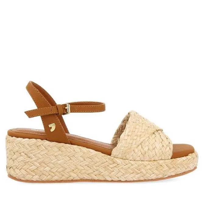 Sandalias Cuña<Gioseppo Sandalias De Rafia Con Plataforma Color Natural Para Mujer Coos