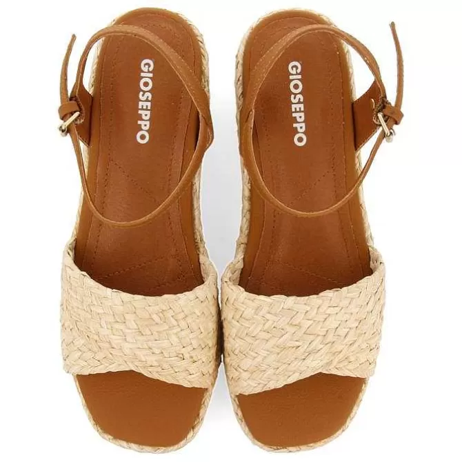 Sandalias Cuña<Gioseppo Sandalias De Rafia Con Plataforma Color Natural Para Mujer Coos
