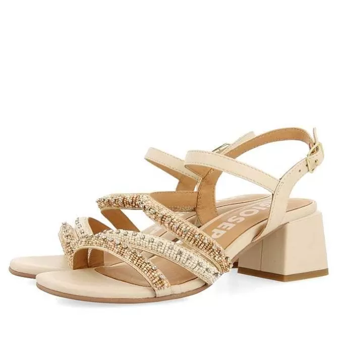 Sandalias Tacon<Gioseppo Sandalias De Tacon Blanco Rojo Con Detalle De Tiras Multicolor Para Mujer Balao