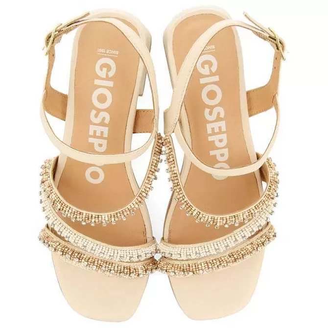 Sandalias Tacon<Gioseppo Sandalias De Tacon Blanco Rojo Con Detalle De Tiras Multicolor Para Mujer Balao