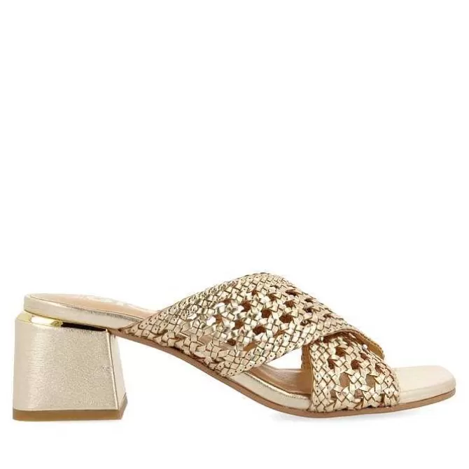 Sandalias Tacon<Gioseppo Sandalias De Tacon Con Detalles Trenzados En Color Platino Para Mujer Clarcona
