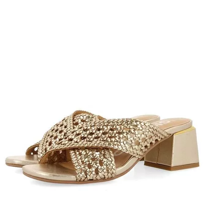 Sandalias Tacon<Gioseppo Sandalias De Tacon Con Detalles Trenzados En Color Platino Para Mujer Clarcona