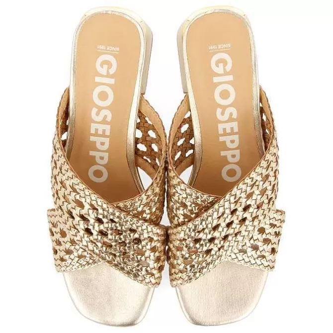 Sandalias Tacon<Gioseppo Sandalias De Tacon Con Detalles Trenzados En Color Platino Para Mujer Clarcona