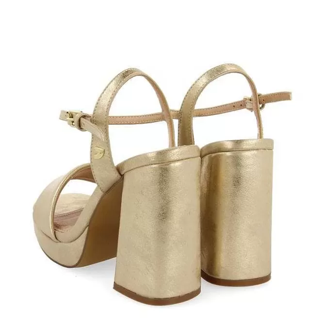 Sandalias Tacon<Gioseppo Sandalias De Tacon Dorado Con Tira Acolchada Para Mujer Lehigh