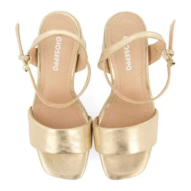 Sandalias Tacon<Gioseppo Sandalias De Tacon Dorado Con Tira Acolchada Para Mujer Lehigh