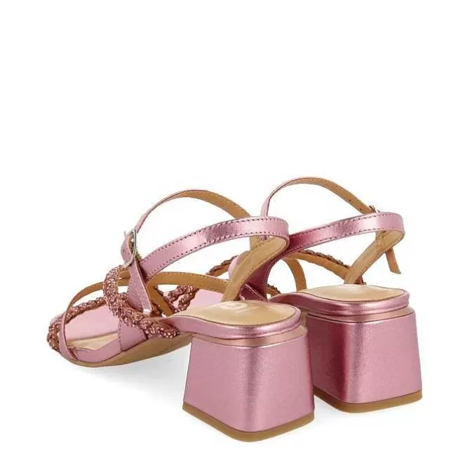 Sandalias Tacon<Gioseppo Sandalias De Tacon Fucsia Con Tiras Y Pedreria Para Mujer Niscemi