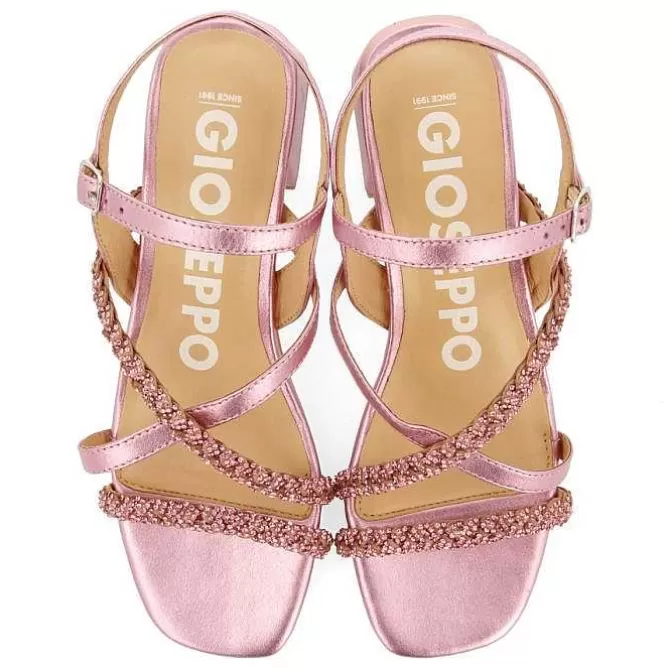 Sandalias Tacon<Gioseppo Sandalias De Tacon Fucsia Con Tiras Y Pedreria Para Mujer Niscemi