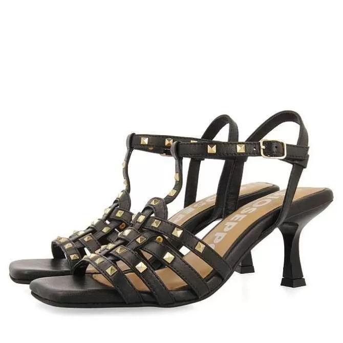 Sandalias Tacon<Gioseppo Sandalias De Tacon Negras Con Adornos Tipo Cangrejo Para Mujer Krizevci