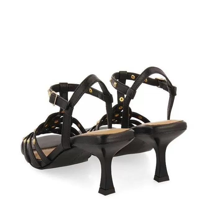 Sandalias Tacon<Gioseppo Sandalias De Tacon Negras Con Adornos Tipo Cangrejo Para Mujer Krizevci