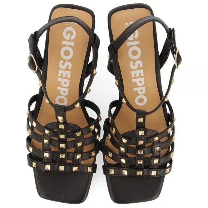 Sandalias Tacon<Gioseppo Sandalias De Tacon Negras Con Adornos Tipo Cangrejo Para Mujer Krizevci