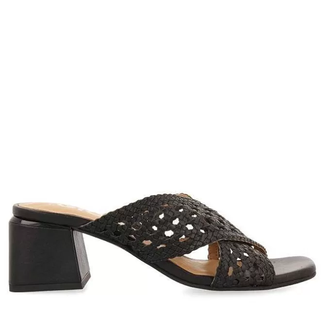 Sandalias Tacon<Gioseppo Sandalias De Tacon Negras Con Detalles Trenzados Para Mujer Clarcona