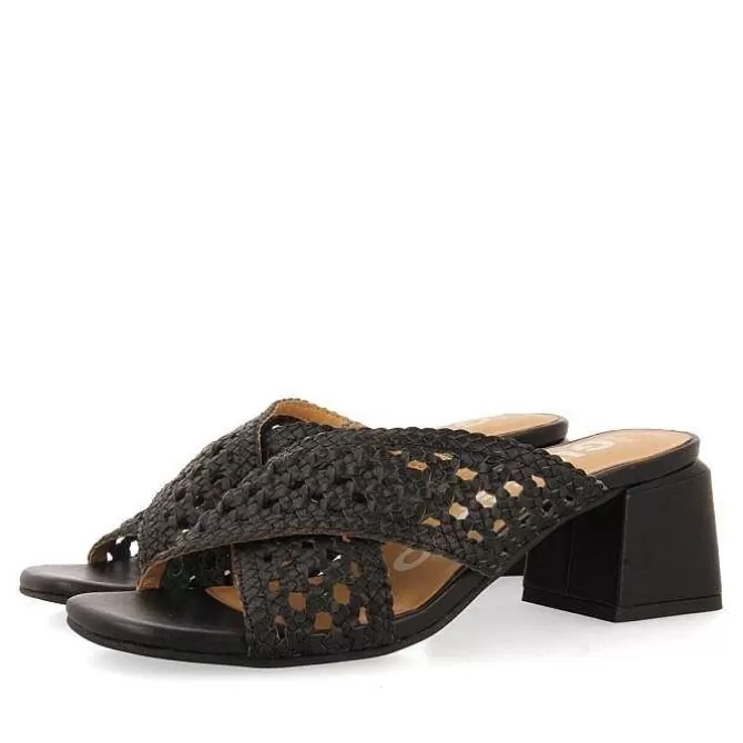 Sandalias Tacon<Gioseppo Sandalias De Tacon Negras Con Detalles Trenzados Para Mujer Clarcona