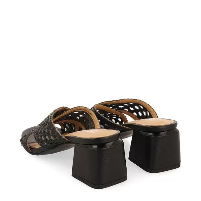 Sandalias Tacon<Gioseppo Sandalias De Tacon Negras Con Detalles Trenzados Para Mujer Clarcona