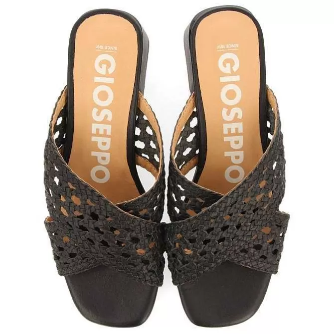 Sandalias Tacon<Gioseppo Sandalias De Tacon Negras Con Detalles Trenzados Para Mujer Clarcona