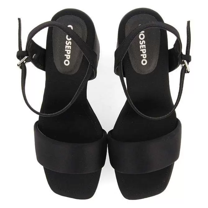Sandalias Tacon<Gioseppo Sandalias De Tacon Negro Con Tira Acolchada Para Mujer Denton