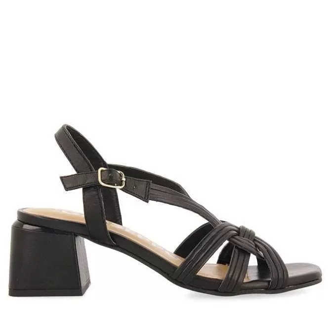 Sandalias Tacon<Gioseppo Sandalias De Tacon Negro Con Tiras Trenzadas Para Mujer Bulqize