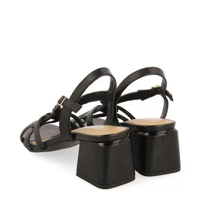 Sandalias Tacon<Gioseppo Sandalias De Tacon Negro Con Tiras Trenzadas Para Mujer Bulqize