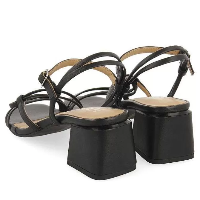 Sandalias Tacon<Gioseppo Sandalias De Tacon Negro Con Tiras Trenzadas Para Mujer Pustec