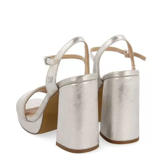 Sandalias Tacon<Gioseppo Sandalias De Tacon Plata Con Tira Acolchada Para Mujer Lehigh
