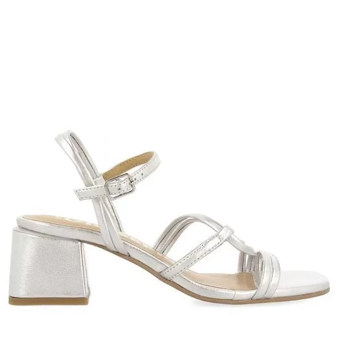 Sandalias Tacon<Gioseppo Sandalias De Tacon Plata Con Tiras Trenzadas Para Mujer Pustec