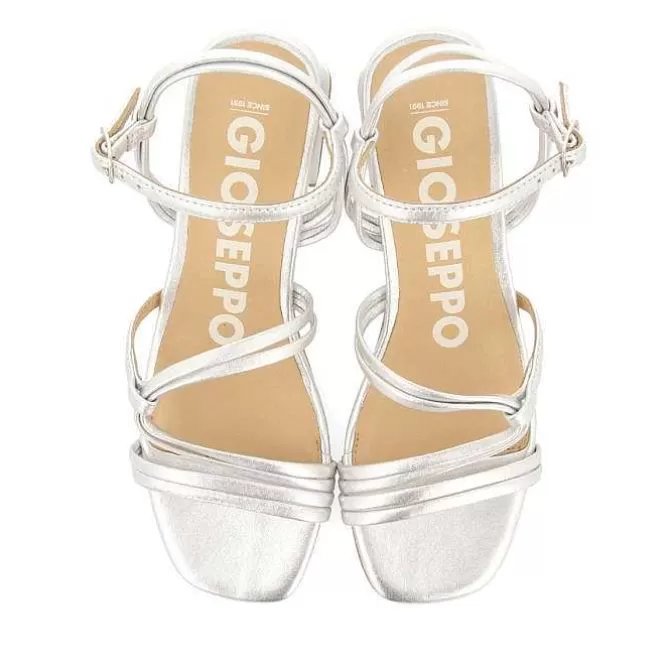 Sandalias Tacon<Gioseppo Sandalias De Tacon Plata Con Tiras Trenzadas Para Mujer Pustec