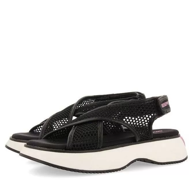 Sandalias Deportivas<Gioseppo Sandalias Deportivas De Malla Negras Para Mujer Valdina