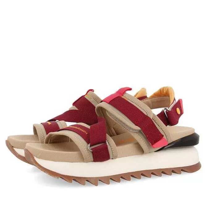 Sandalias Deportivas<Gioseppo Sandalias Deportivas De Mujer Blaru Beige Y Burdeos