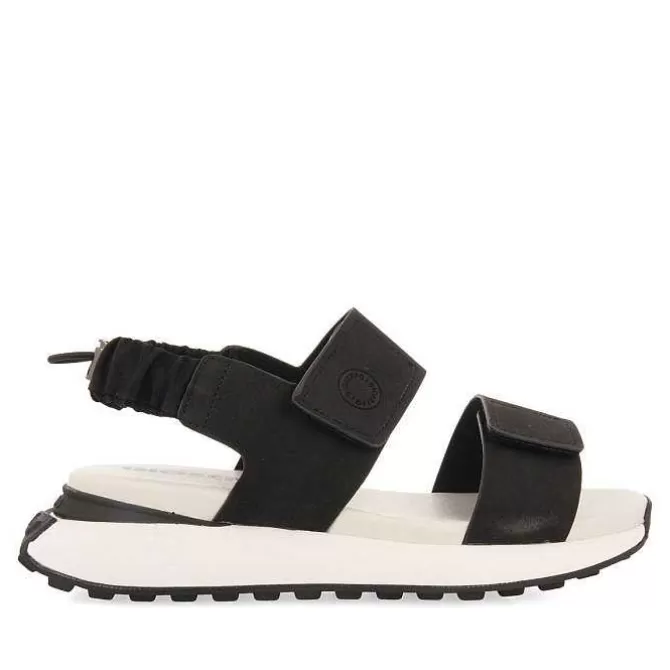 Sandalias Deportivas<Gioseppo Sandalias Deportivas Negras Detalle Fruncido Elastico En Espalda Para Mujer Fratar