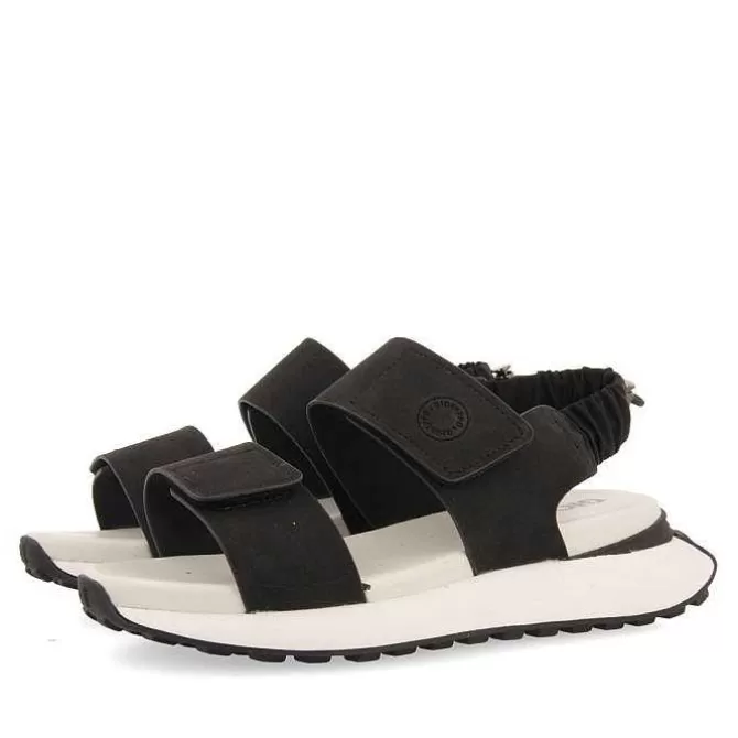Sandalias Deportivas<Gioseppo Sandalias Deportivas Negras Detalle Fruncido Elastico En Espalda Para Mujer Fratar