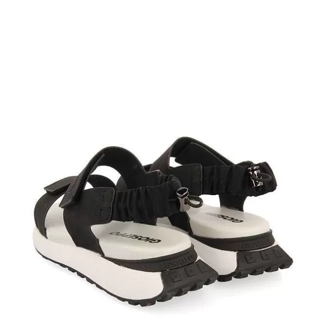 Sandalias Deportivas<Gioseppo Sandalias Deportivas Negras Detalle Fruncido Elastico En Espalda Para Mujer Fratar