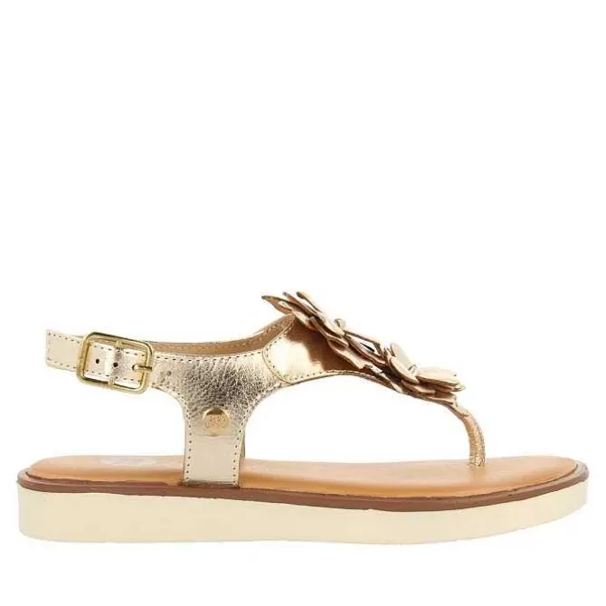 Niñas | Sandalias<Gioseppo Sandalias Doradas De Piel Con Adorno De Flores Para Nina Y Nino Imotski