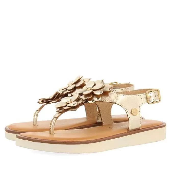 Niñas | Sandalias<Gioseppo Sandalias Doradas De Piel Con Adorno De Flores Para Nina Y Nino Imotski