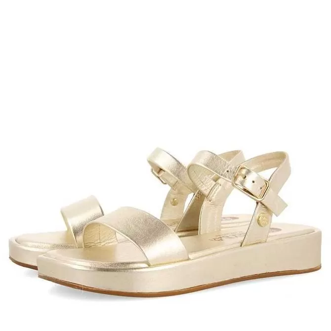 Niñas | Sandalias<Gioseppo Sandalias Doradas De Piel Y Piso Con Volumen Para Nina Y Nino Sheze