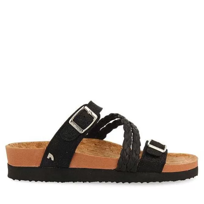 Chancletas<Gioseppo Sandalias Estilo Bio Con Tiras Negras Y Hebilla Para Mujer Loupian