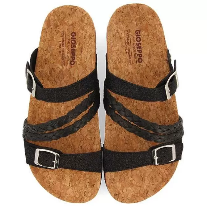 Chancletas<Gioseppo Sandalias Estilo Bio Con Tiras Negras Y Hebilla Para Mujer Loupian