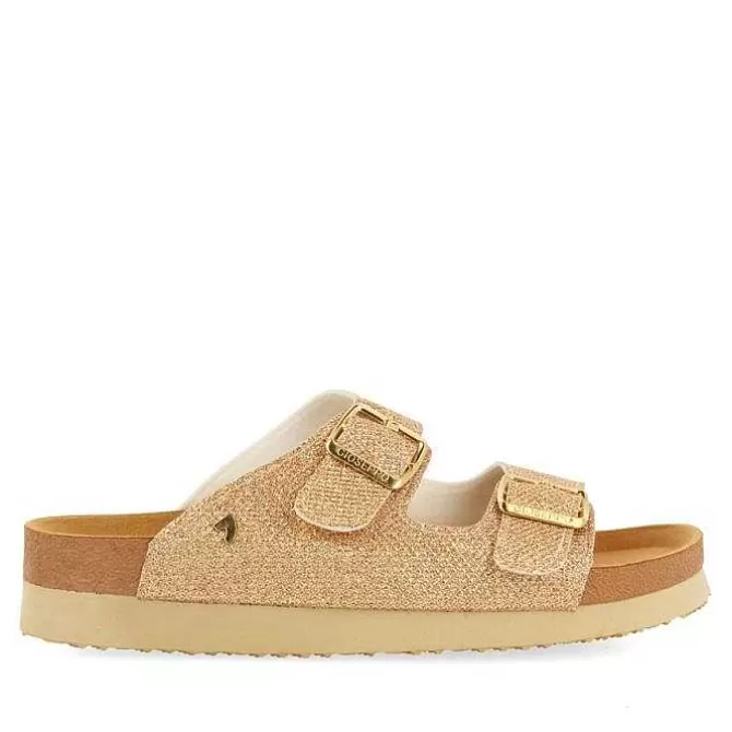 Chancletas<Gioseppo Sandalias Estilo Bio Dorado Con Tiras Y Hebilla Para Mujer Margate