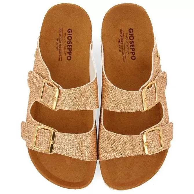 Chancletas<Gioseppo Sandalias Estilo Bio Dorado Con Tiras Y Hebilla Para Mujer Margate